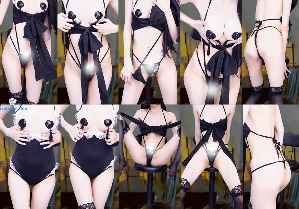 【XX 白**】千元大尺定制热舞 丁字紧勒 黑色乳贴白皙美乳抖抖抖！(2V/476M/6分19)