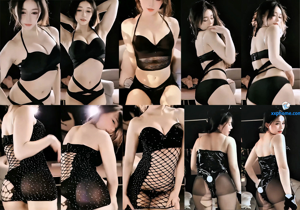 【XX 语*】大尺内衣私人定制热舞 镂空情趣黑丝 极致爆乳翘臀抖抖抖 十分性感！(4V/10分20)